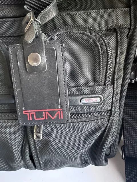 Tumi Alpha Expandable Black Ballistic Nylon Briefcase Work Laptop Shoulder Bag 2