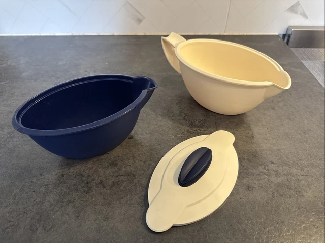 TUPPERWARE Servierschüssel Thermo-Duo 2,5 L blau Iso-Duo + SPÜLTUCH