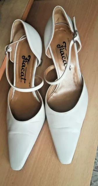 scarpe da sposa matrimonio in pelle, marca FRACAT, color panna,  taglia 36