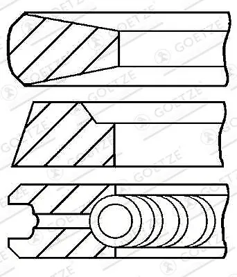 GOETZE ENGINE Jeu de segments de pistons 08-178207-00 pour TATA LP