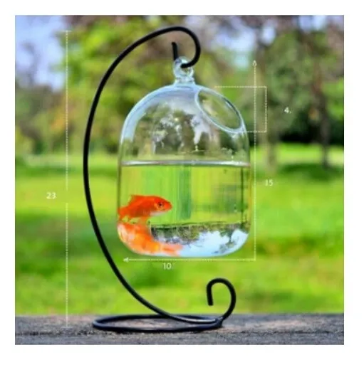 Hanging Clear Glass Aquarium Fishbowls Tank Transparent Flower Vase Plant Decor 2