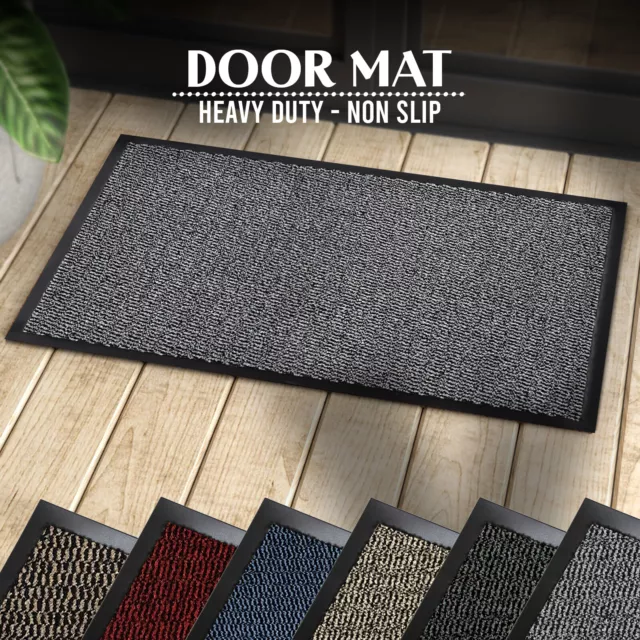 Large Heavy Duty Rubber Back Barrier Non Slip Door Mat Hallway Kitchen Floor Rug