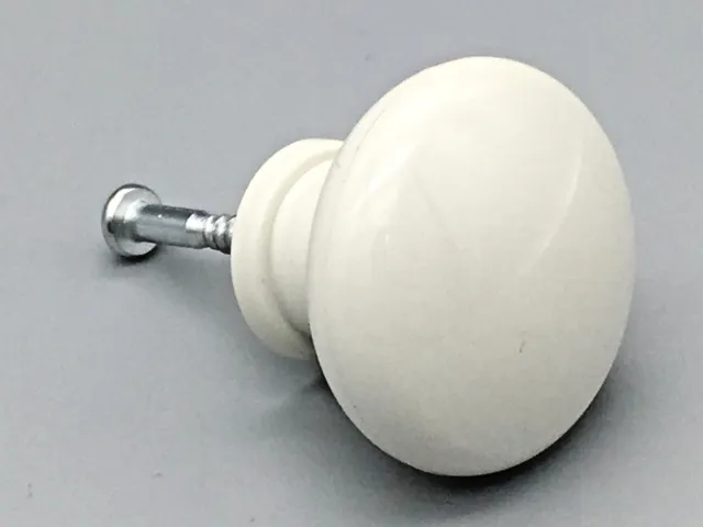 WHITE MUSHROOM KNOBS 32mm kitchen cupboard door cabinet drawer knob (725)