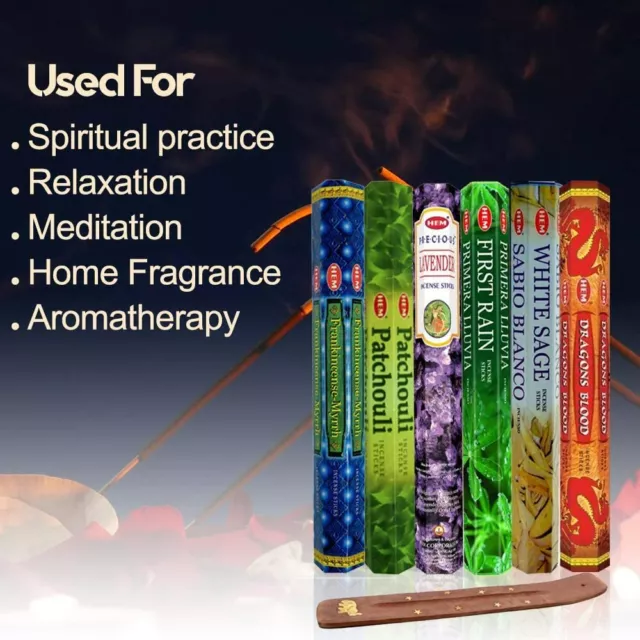 20-240 Hem Incense Sticks Hexagon Meditation Home Yoga Aroma Fragrance Scents 3