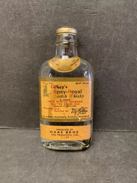 Vintage Mini Gilbey’s Spey-Royal Scotch Whisky Miniature Bottle - Empty