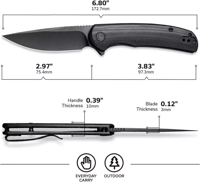 CIVIVI NOx Frame Lock Pocket Knife, Flipper Folding Knife with 2.97" Nitro-V 3