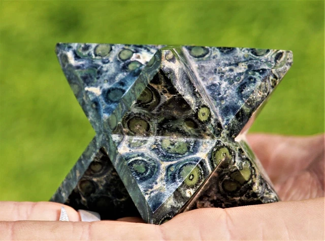 250g Green Kambab Jasper Crystal Healing Charged Reiki Stone Showpiece Merkaba