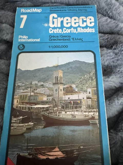 Road Map Of Greece Crete Corfu & Rhodes