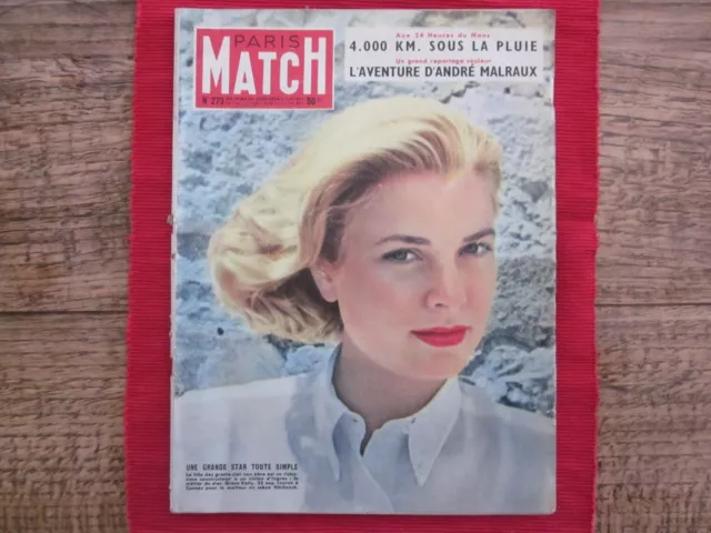 Paris Match Magazine N° 273 Grace Kelly 1954 24 Heures Du Mans