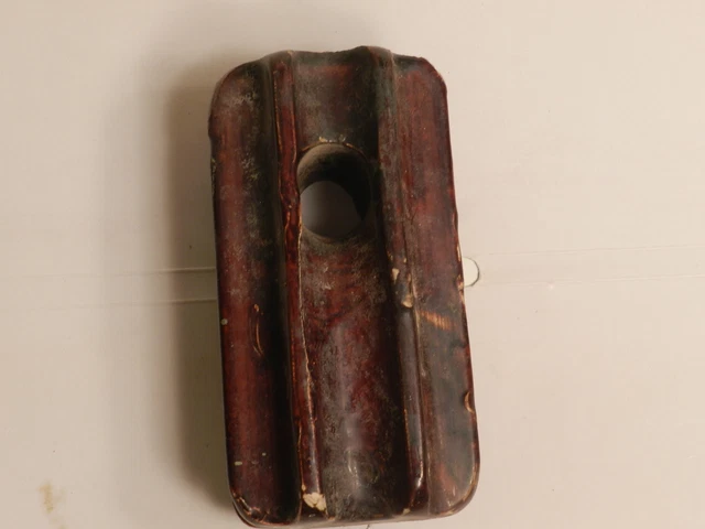 VINTAGE High Voltage Line Brown Ceramic Insulator 6 7/8"x 3 3/4". 4 lbs. item b