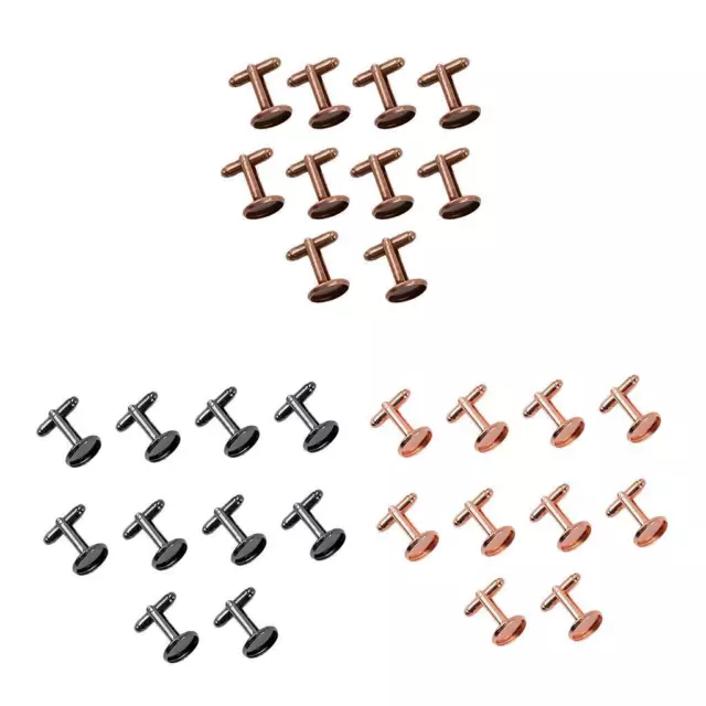 10PC Copper 12mm FLAT ROUND CUFFLINK FINDINGS CUFF LINKS BLANK BACKS JEWELRY