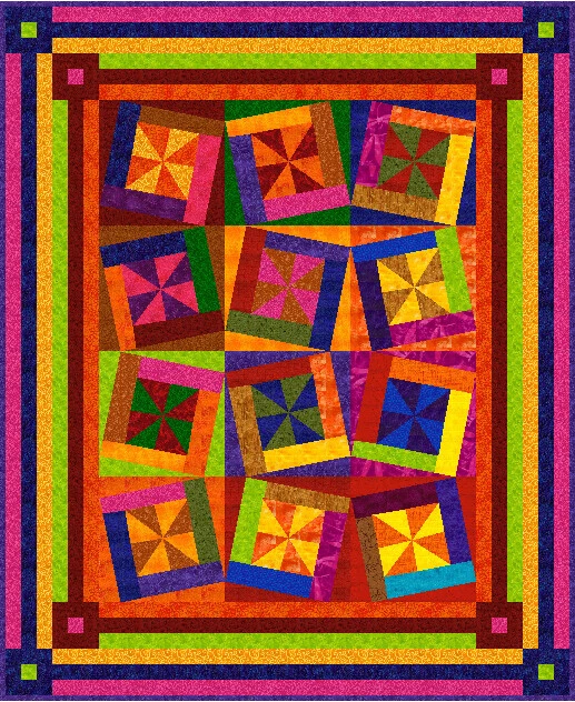 FANDANGO 67& x 55" QuiltAddicts Precut Patchwork Quilt Kit Single