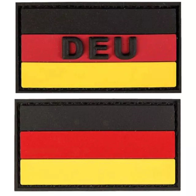 Klett-Abzeichen PVC 3D-Patch Deutschland Flagge DEU groß 8 x 5cm