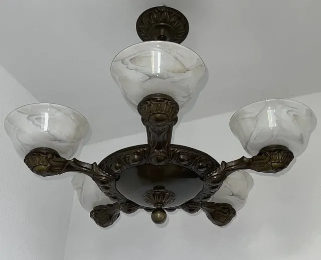 Lámpara de techo original Art Deco diseño lámpara colgante 1920 Francia
