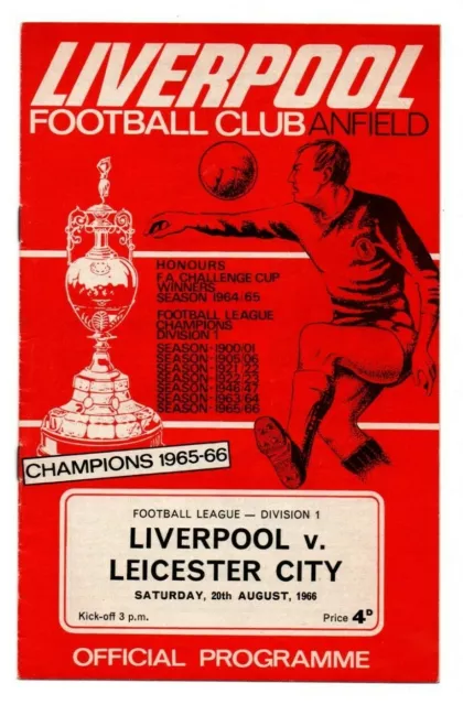 Orig.PRG  England Division 1  1966/67  LIVERPOOL FC - LEICESTER CITY  !!  SELTEN