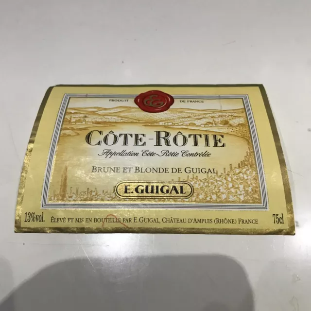 Cote-Rotie Vintage Wine Label Collectable Excellent Condition