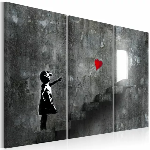 BANKSY STREET ART MÄDCHEN Wandbilder xxl Bilder Vlies Leinwand i-B-0043-b-e