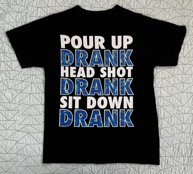 Kendrick Lamar Men's Swimming Pools Lyrics Turn Up Drank T-Shirt 19” X 26” Black