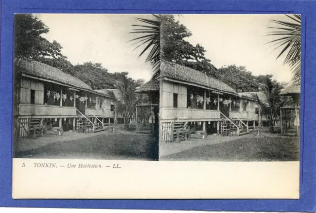 INDOCHINA Tonkin,  A house in the North of Vietnam 1900 's