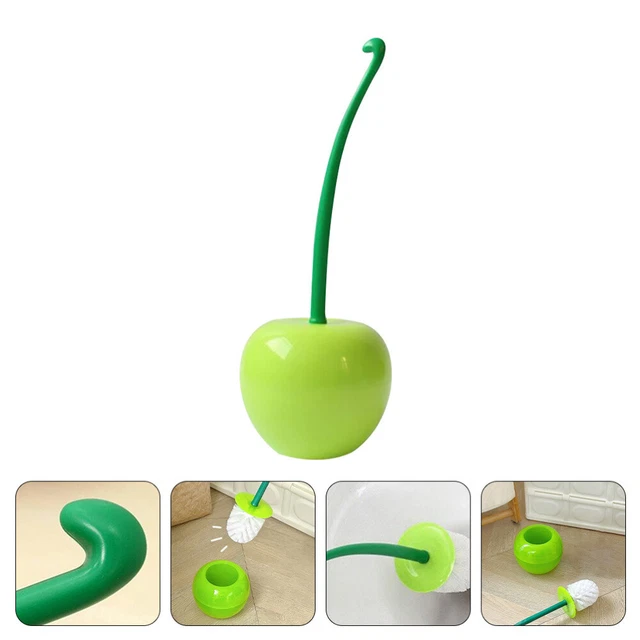 Juego de émbolo cepillo de inodoro émbolos soporte de baño verde cerdas limpias plástico