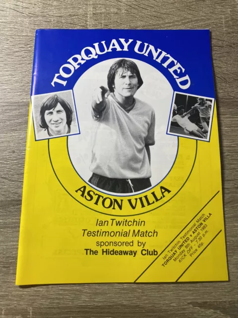 Torquay United V Aston Villa Ian Twichin Testimonial 08/08/83 1983-84 Programme