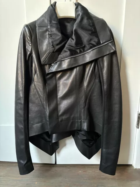 Gorgeous Black Rick Owens Naska Leather Jacket Size 40 Very Gently Used