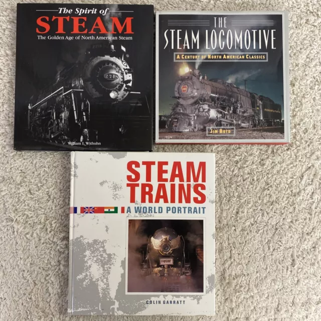 Lot of 3 Coffee Table Books On Steam Locomotives See List In Description