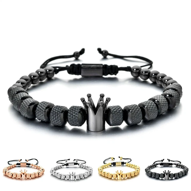 To My Man Straighten Up Your Crown King Charm Bracelet Jewelry Anniversary Gifts
