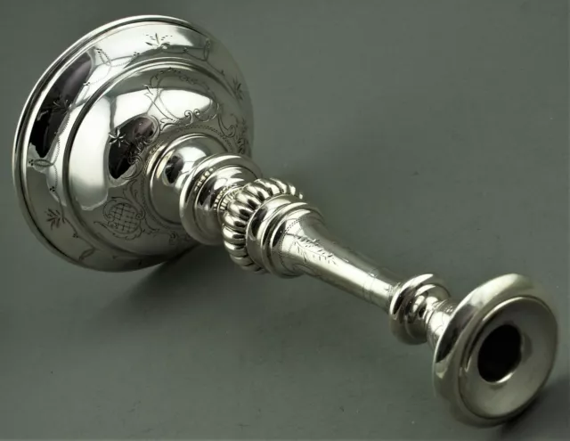 Spät Biedermeier Kerzen Leuchter 800 Silber 1 von 2 Wien Österreich Ungarn (71)