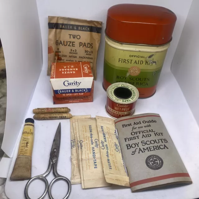 Boy Scouts Of America 1932 Bauer & Black ~ First Aid Kit w Contents
