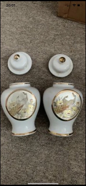 Die Kunst des Chokins Paar schöne Ingwergläser. Urnen. Töpfe, 22k Golddetails