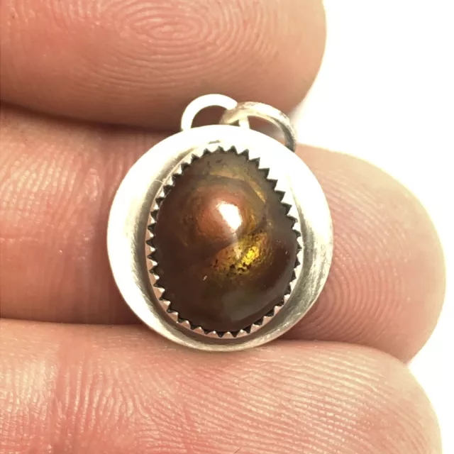 15 Ct Tw Arizona Deer Creek Fire Agate 925 Sterling Silver Gemstone Pendant USA