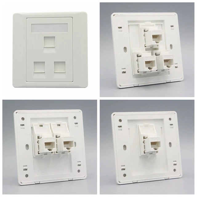 LAN CAT6 OUTLET Computer Network Ethernet Panel Faceplate RJ45 Wall ...