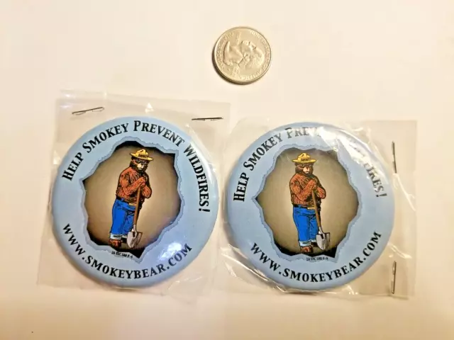 Smokey The Bear Button Pin Lot "Help Smokey Prevent Wildfires!"