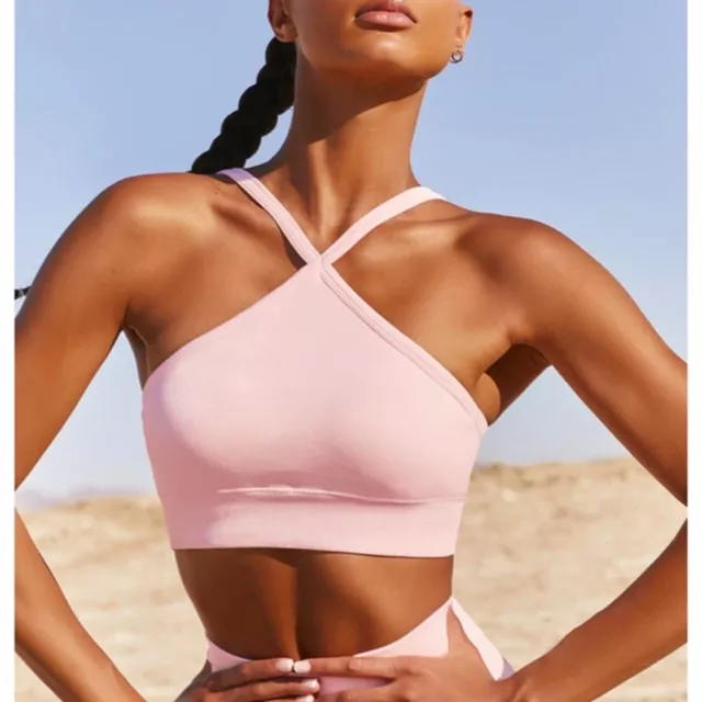 BO TEE OH Polly Sports Top Crop Strappy Backless Sexy Top in Pink - S  $32.00 - PicClick