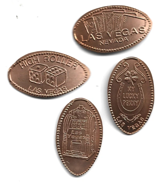 4 copper elongated pennies (cents) HAWAIIAN MARKETPLACE COURTYARD Las Vegas NV