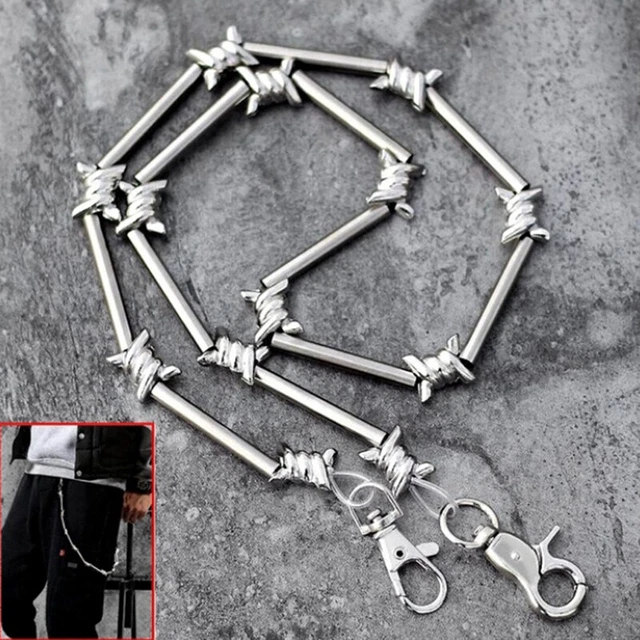 Goth Pants Chain Silver Layered Wallet Chain Punk Rivet Jeans Jewelry For Women 6827771e32518738ed303192