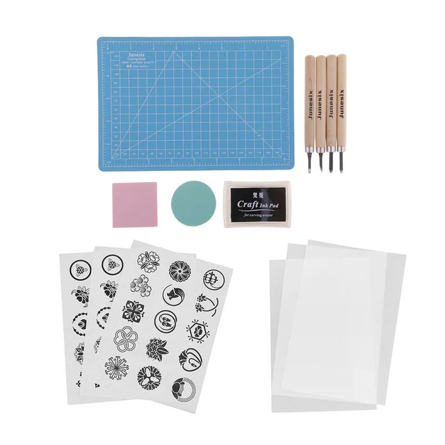 Rubber Stamp Hand Carving Tool Kit Rubber Stamp Sculpture Handcraft Set DIY