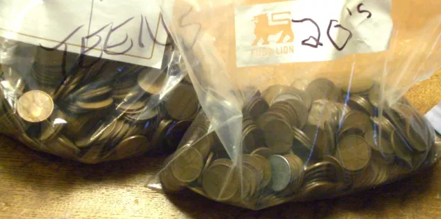 1 Lot Of 400 Circulated Teens And 321 Twenties Wheat Cents