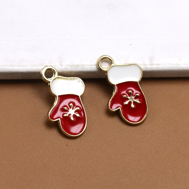 10 Stück Mode Weihnachtshandschuh Anhänger Cartoon Legierung Charms DIY Schmuck