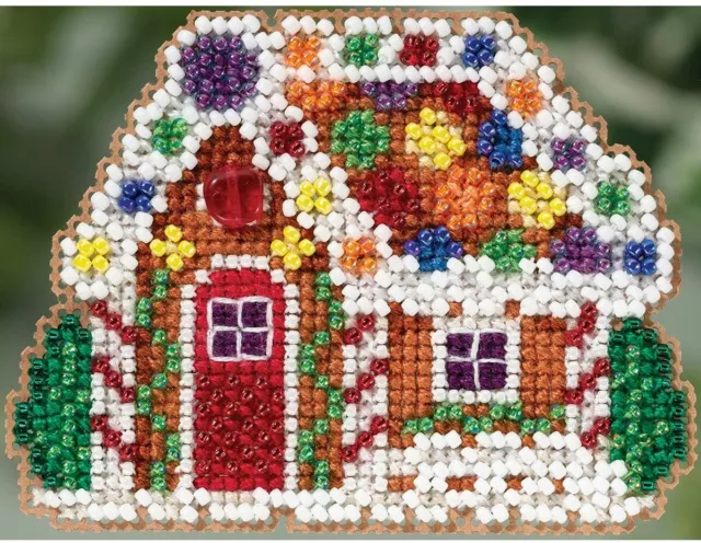 MILL HILL Winter Holiday ORNAMENTS Beaded Cross Stitch Kit GINGERBREAD COTTAGE