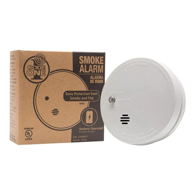 KIDDE CODE ONE Smoke Detector Battery Powered Ionization Sensor Alarm