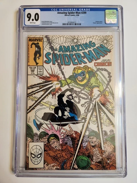 AMAZING SPIDER-MAN 299 CGC 9.0 VF/NM  VENOM CAMEO CHANCE APP McFARLANE ART