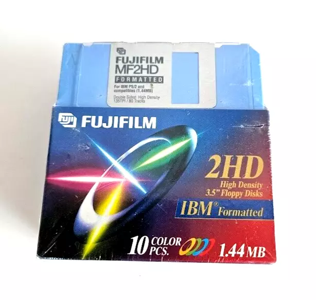 Fujifilm 10 Pc. 2HD High Density 3.5" Floppy Disk IBM Formatted, Sealed