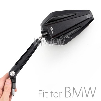 grand or jaune moto rétroviseurs CNC aluminum Cleaver look pour BSA 