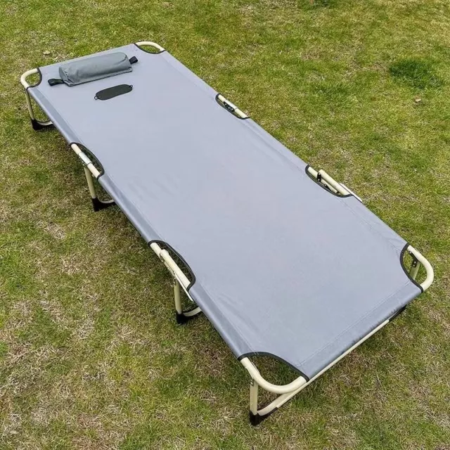 Folding Camping Cot for Adults Outdoor Lightweight Camping Bed with Eye mask