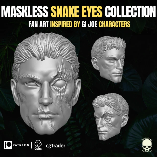 Metal Gear Solid Big Boss (Venom Snake) Custom Head Sculpt For 1/6 1/7 1/12 Action Figures