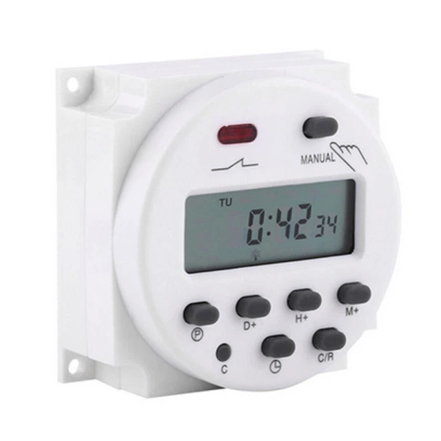 TIMER ABSCHALTUNG EIN/AUS-SCHALTER LCD-Anzeige Programmierbar Weiß ...