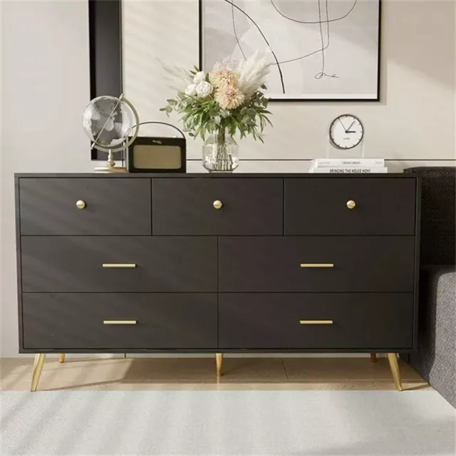 47.2"/55.1" Modern Wood 6/7 Drawer Dresser, Chests of Drawers with Metal Handles