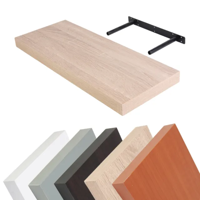 Wand-Regal Wand-Board Bücher-Regal Holz-Optik schwebend 23,5 bis 118 cm farbwahl